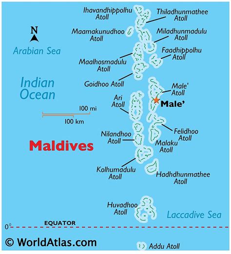 Maldives: Atolls & Major Localities .